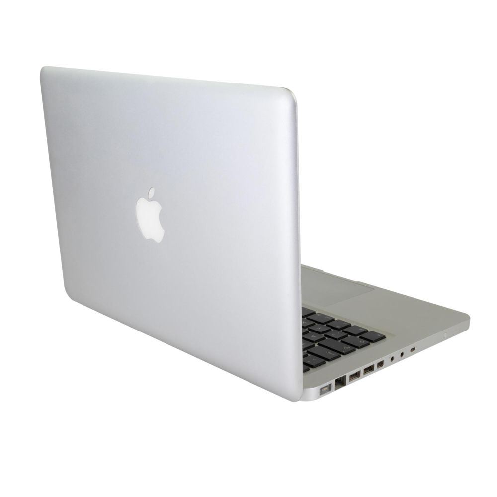 MacBook Aluminium Unibody aufgeklappt leicht seitlich von hinten