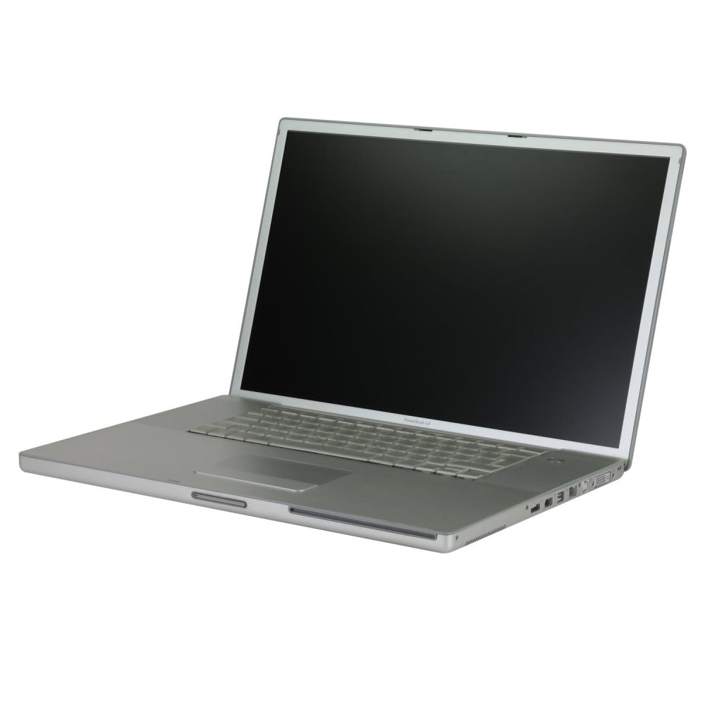 PowerBook G4 mit 17-Zoll leicht von der rechten Seite fotografiert