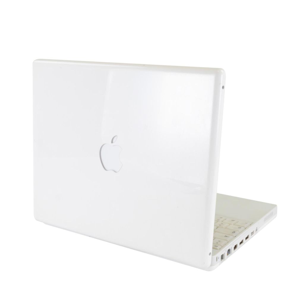 iBook 2002 aufgeklappt fotografiert von hinten