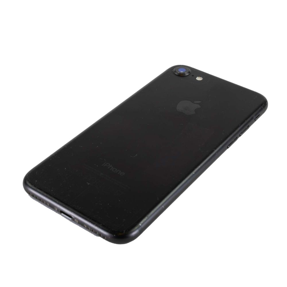 iPhone 7 leicht seitlich von unten recht. Die Rückseite ist zu sehen