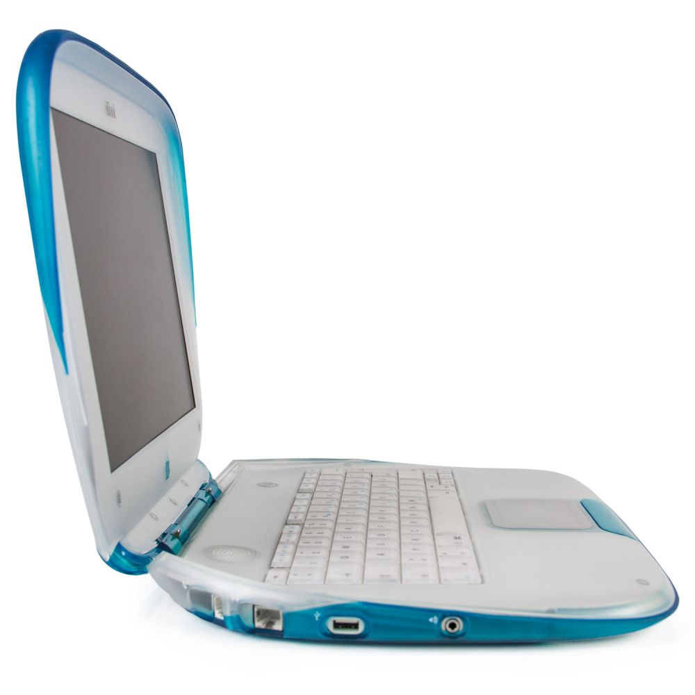 iBook blau offen von der Seite