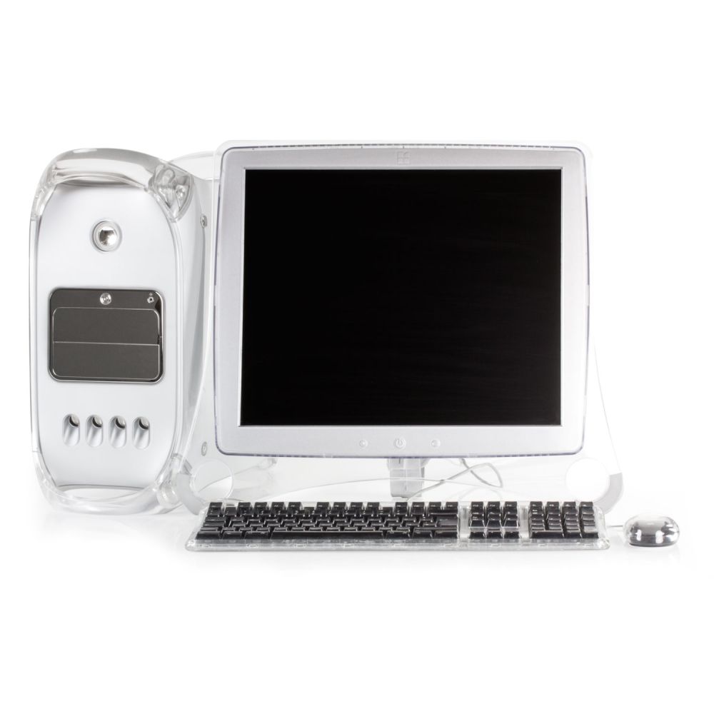 Power Mac G4 mirror mit Display, Tastatur und Maus
