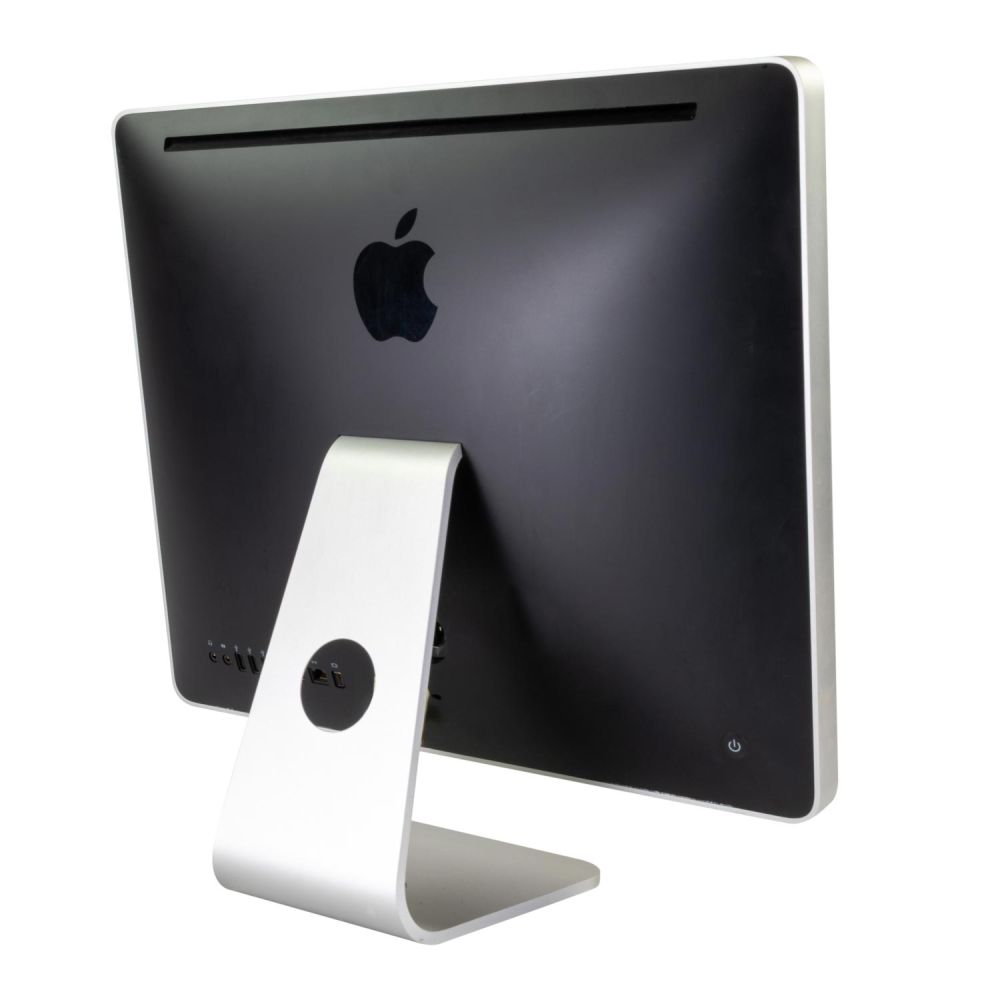 iMac leicht seitlich. Die Rückseite ist zu sehen