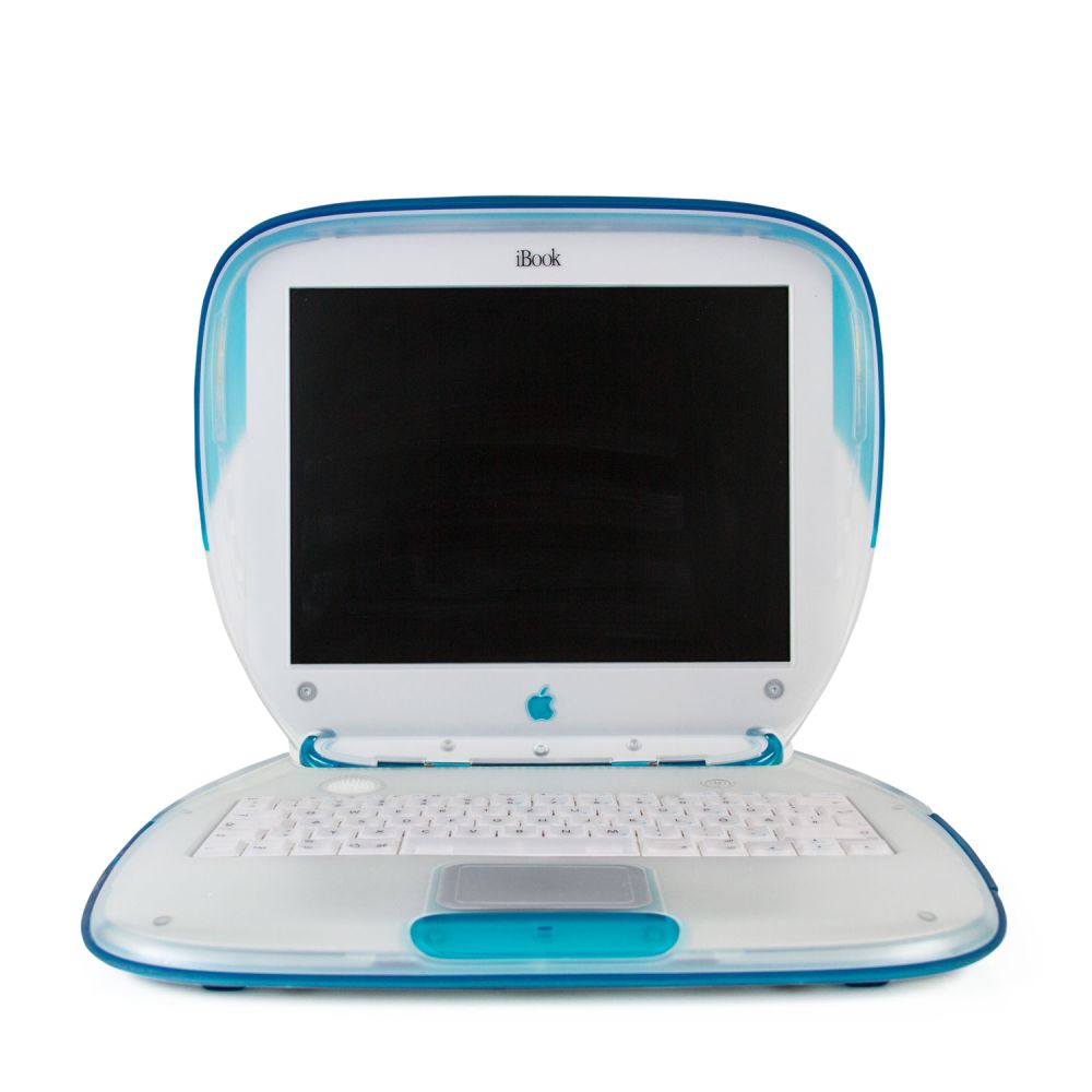 iBook blau offen und frontal
