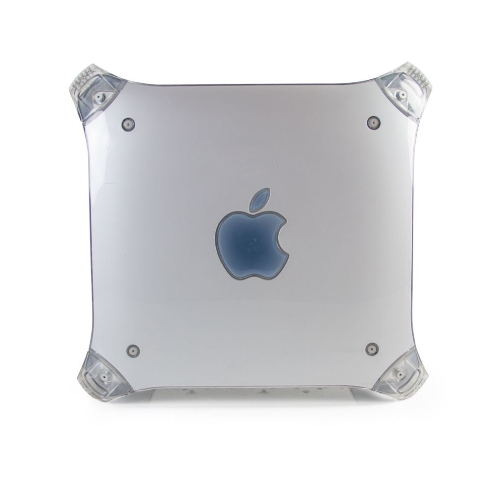 Power Mac G4 von der Seite mit Farbigem Apfel
