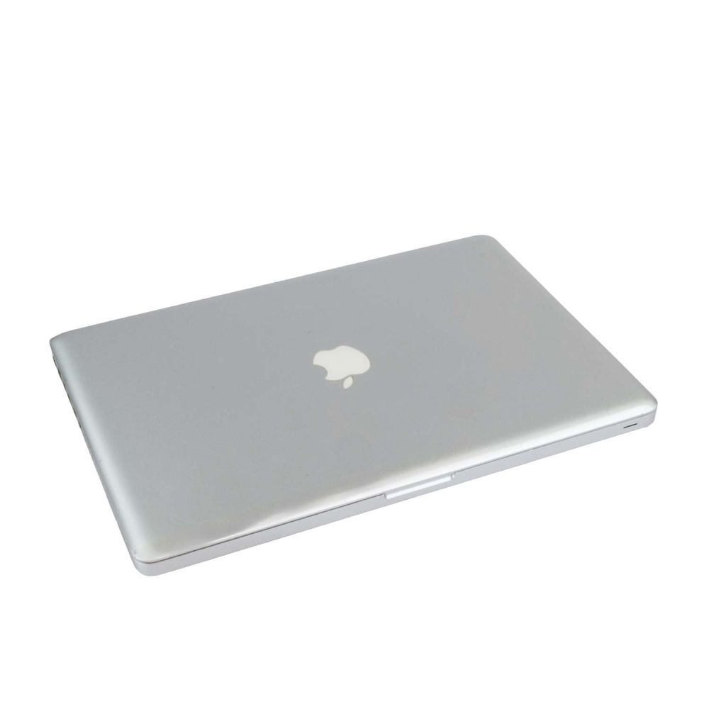 MacBook Pro geschlossen mit weißem Apfel